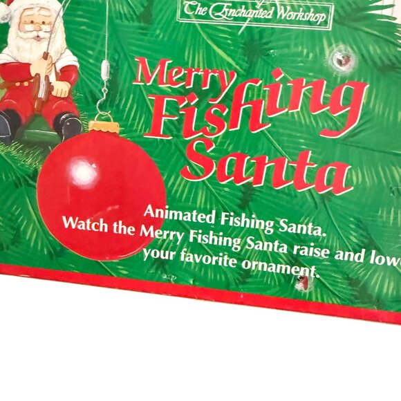 Vintage Merry Fishing Santa Animated Ornament - Picture 3 of 5